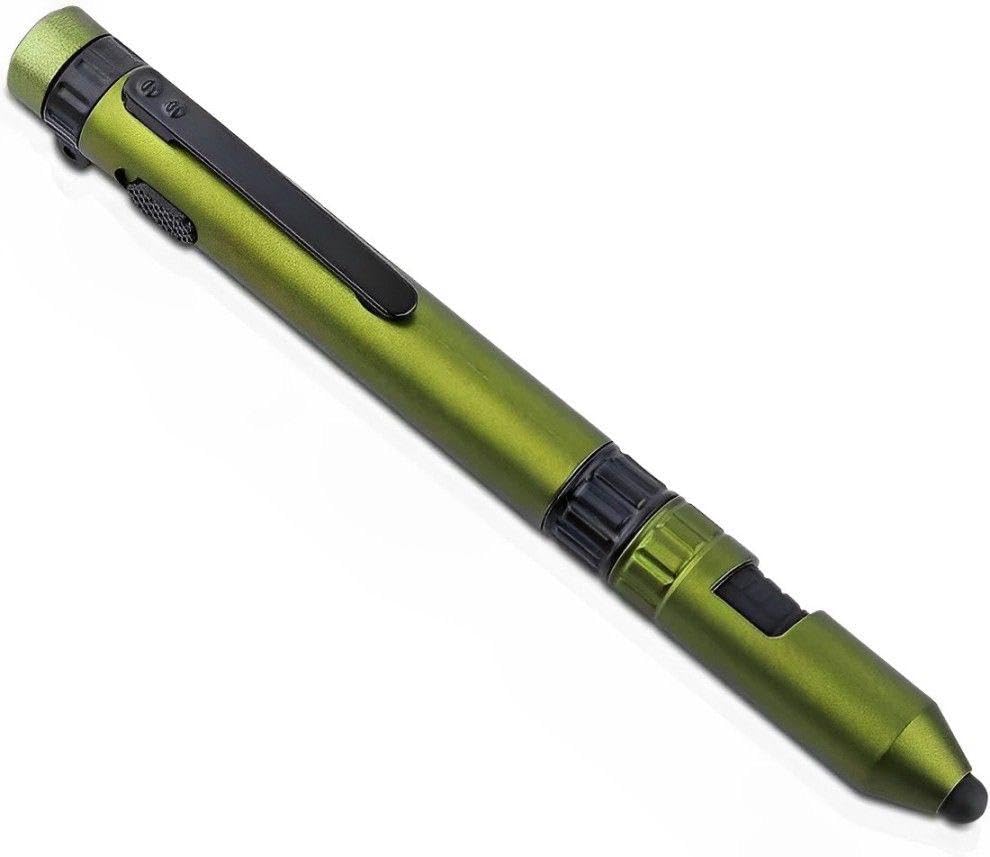 Giftware™ 6-in-1 Tactical Military Pen | Stylus, Phone Stand, Compass, LED Torch, Dual Screwdrivers | Rugged Multi-Tool for Office, Travel & Outdoor Use | Military Green L-144-image-8