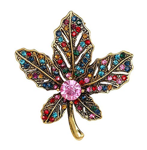 Broche feuille d'érable cristal pendentif robe mariage bijoux fille petit cadeau mode