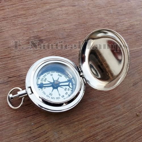 Brújula de Bolsillo Náutica de Latón Niquelada Juego x5 miniatura 2