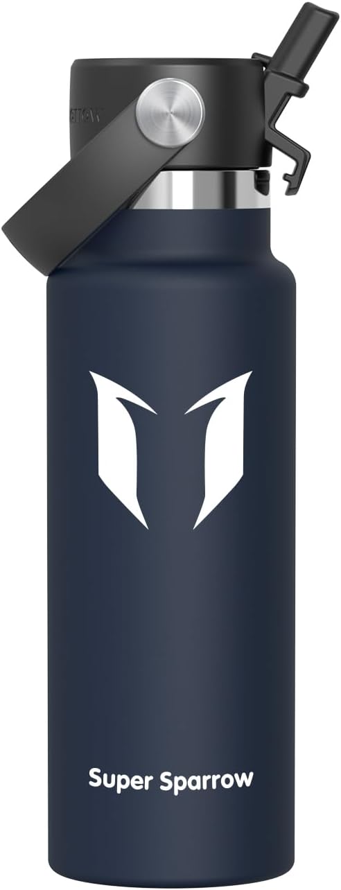 Sparrow Insulated Water Bottle - 350ml/500ml/750ml/1L/1.2L - FlipFlow Metal Water Bottles with Straw Lid - BPA Free - Leakproof Stainless Steel Flask for Sport, Gym, School, Outdoor, Travel — image 65