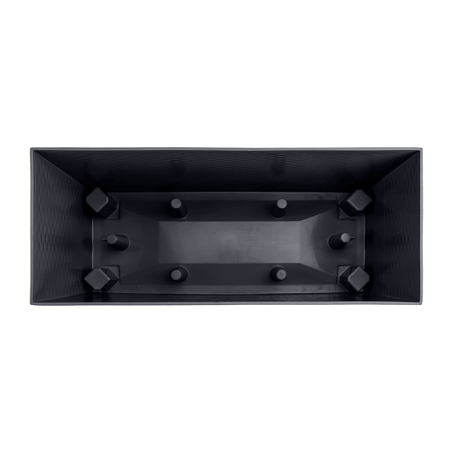 PAFEN 2X Blumentöpf Blumenkasten mit Füßen – 595 x 240 x 460 mm - Pflanztopf Rattan-Optik Übertopf Wasserstandsanzeiger Balkonkasten Pflanzkästen, Anthrazit