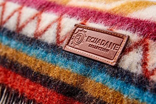 Ecuadane Large Southwestern Woven Throw Blanket, Crafted In Ecuador By Local Artists, Throw Size 74" X 50" - Antisana Earth #TOP4