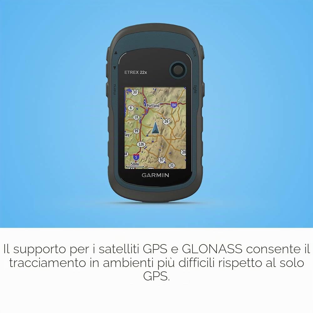 Garmin 010-02256-00 eTrex 22x, robusto navigatore GPS portatile, nero/blu navy