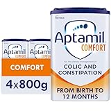 Aptamil Comfort Baby Milk Powder Formula, from Birth, 800g (Pack of 4)
