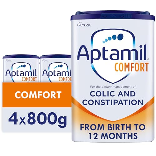 Aptamil Comfort Baby Milk Powder Formula, from Birth, 800g (Pack of 4)