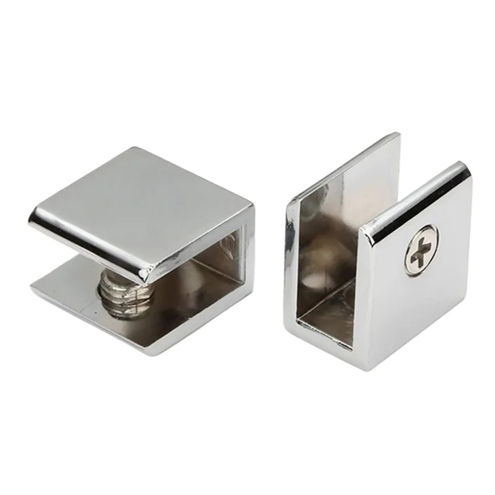 8pcs Square Zinc Alloy Glass Clamps Shelves Support Bracket Clips(K105 Clamp 10-12mm)