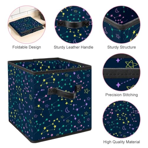 Boîte de rangement zodiaque coloré pliable avec poignées robustes - 5