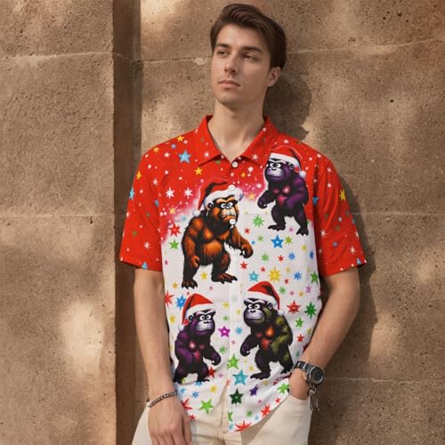 Image of Men's Hawaiian Shirt Tops Vintage Short Sleeve Button Down Beach Shirt Male Tropical Floral Summer Pullover Party Holiday