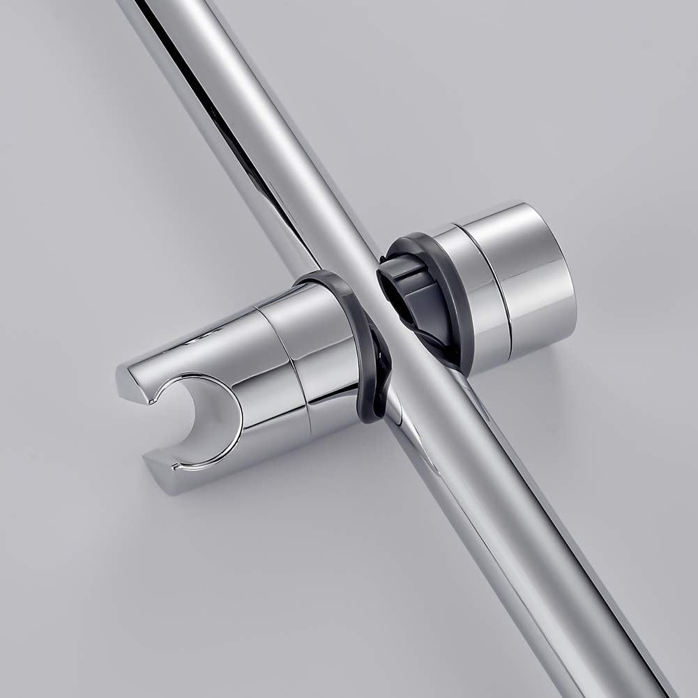 Ibergrif M20404 Adjustable Hand Shower Head Holder, Riser Slider Clamp Bracket, Chrome, Silver