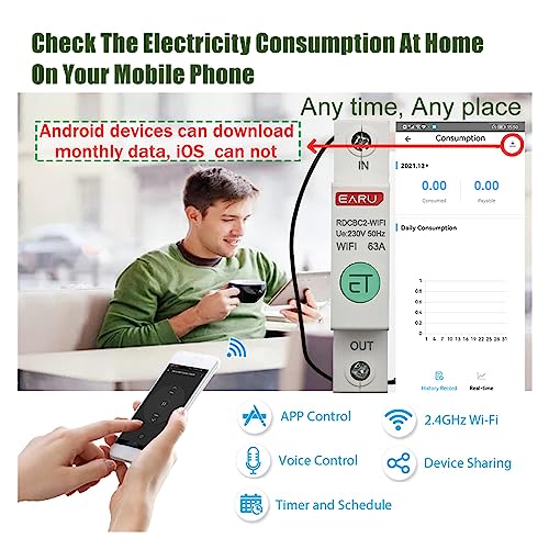 Medidor inteligente WiFi 63A controla tu consumo eléctrico y programa el encendido de casa 5
