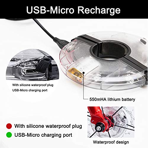 MCJS 2 Pack led Bike Wheel Lights Waterproof Bicycle Spoke Lights, Bright Rechargeable Bike tire Lights Cycling Safety Warning Tire Strip Light Bike Accessories for Kids Adults Night Riding