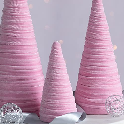 Image of Pink Velvet Trees Set of 3, Valentine's, Teen Girls Room, Coquette Room Decor, Aesthetic Mantel Accent, Cozy Gifts for, Tabletop Glam (Pink)