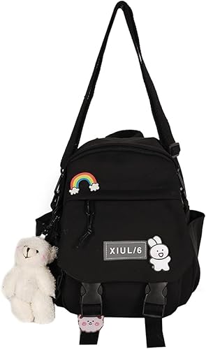 GGOOB Lindas mini mochilas con accesorios, mini mochila estética para adolescentes, mochila pequeña Kawaii