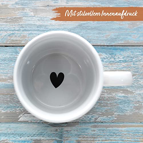 Papierdrachen Hochwertige Tasse aus Keramik mit passendem Kork Untersetzer - Tischdeko - Kaffeetisch - Kaffeetasse - Enjoy the little things - für Kaffee, Tee und mehr – Bild 3