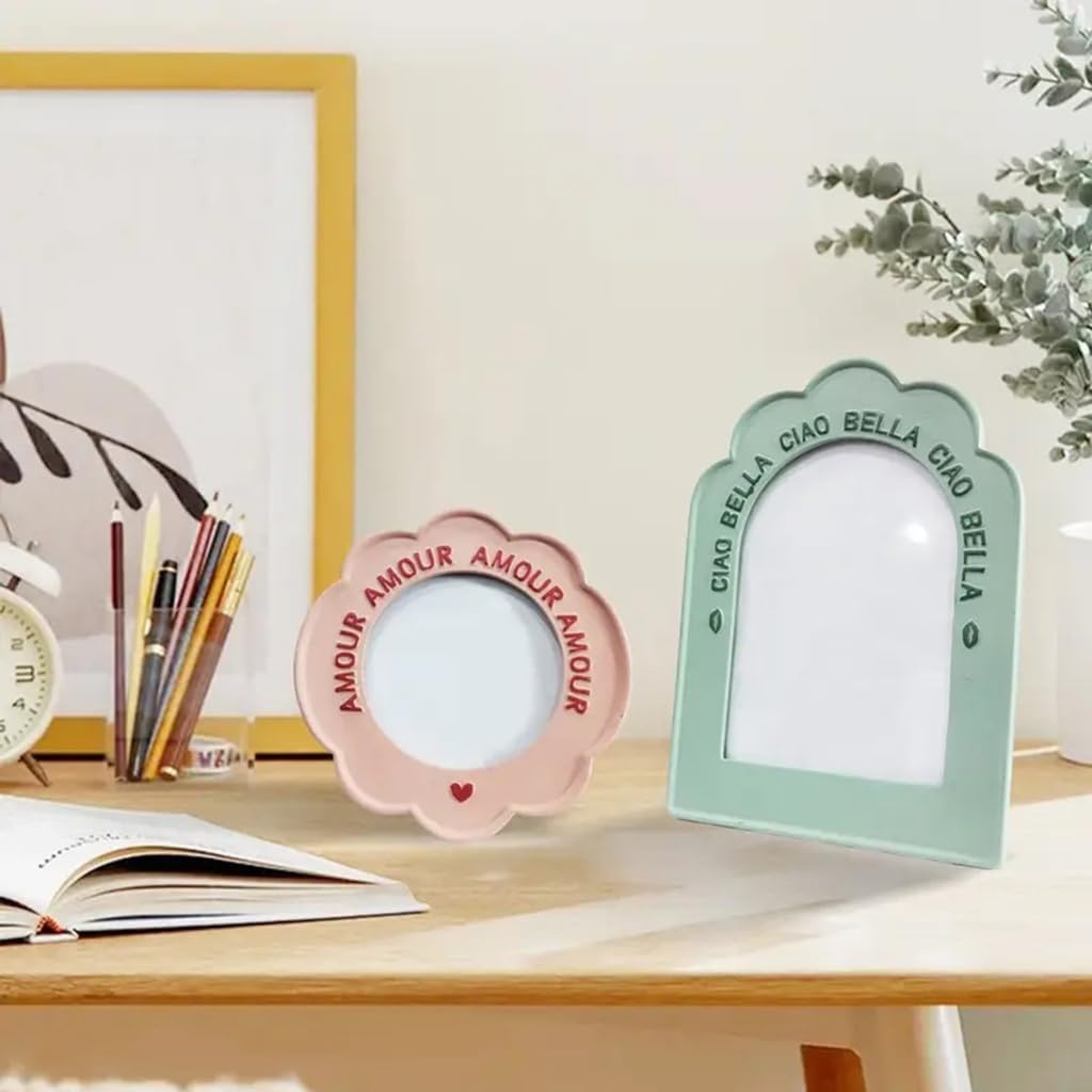 Resin Photo Frame with Glass Cover Romantics Picture Frame for Home Decors