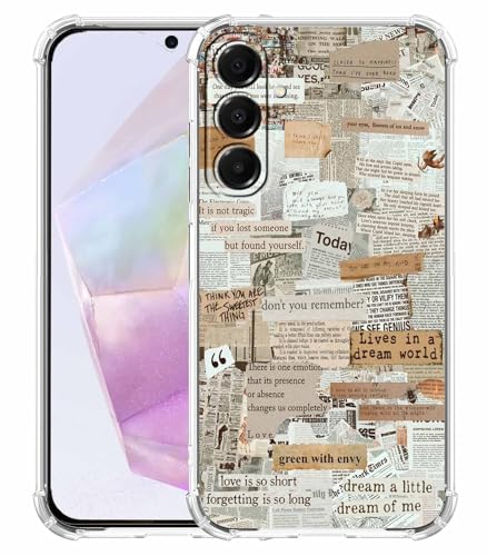 Coque Samsung Galaxy A35 antichoc étui vintage motif collage
