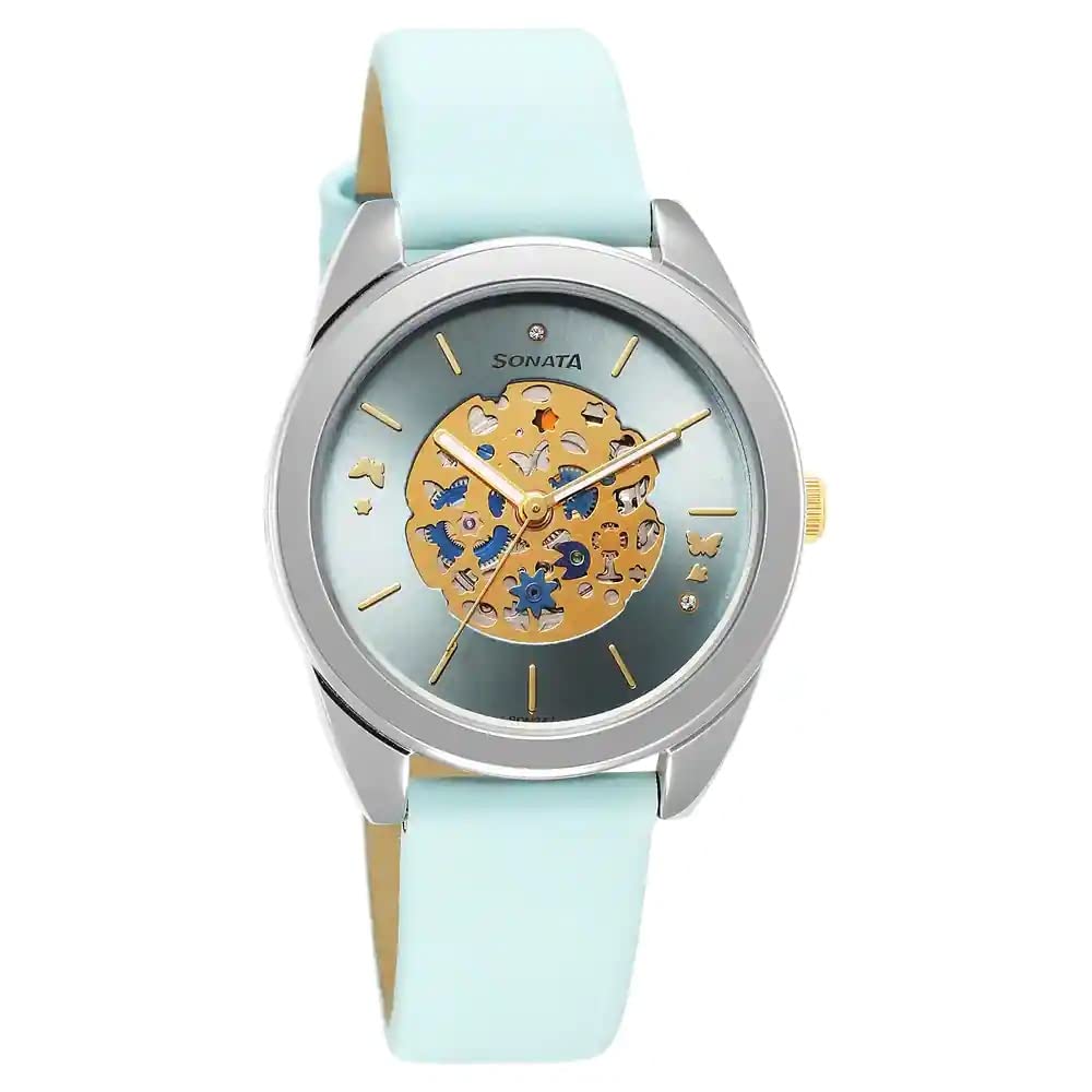 Sonata Unveil Quartz Multifunction Blue Dial Leather Strap Watch for Women-8182BL01 (B0BZPT8983) Amazon Price History, Amazon Price Tracker