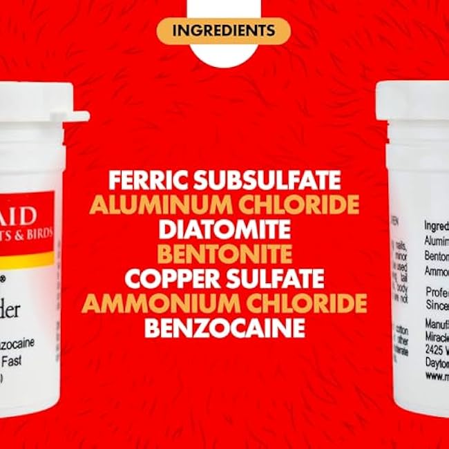 Miracle Care Kwik Stop Styptic Powder For Dogs, Cats and Birds, 0.5 Ounce, Fast Acting Blood Stop Powder with Pain Relieving Benzocaine-TaIjr2z2