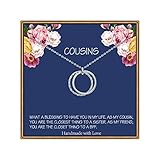 PAERAPAK Cousin Gifts, Simple Circles Necklace Cousin Gifts for Women Cousin Birthday Gifts Cousin Necklaces Best Cousin Gifts