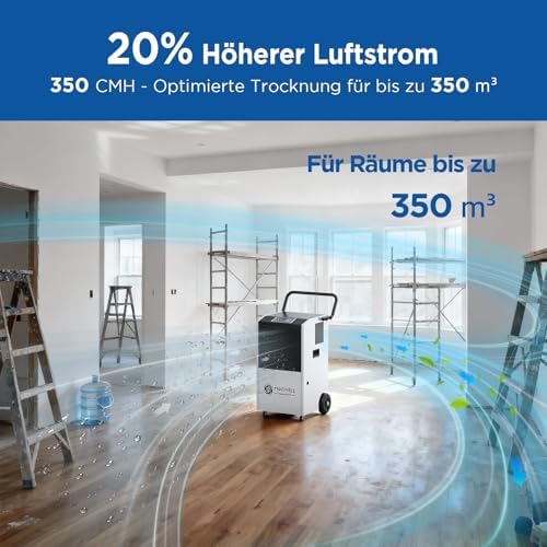 Bild 3 - 80 L Gewerblicher Luftentfeuchter mit Pumpe Bautrockner für Keller, Baustellen & Industrie – Mobiler, Robuster Entfeuchter für Räume bis 350 m³