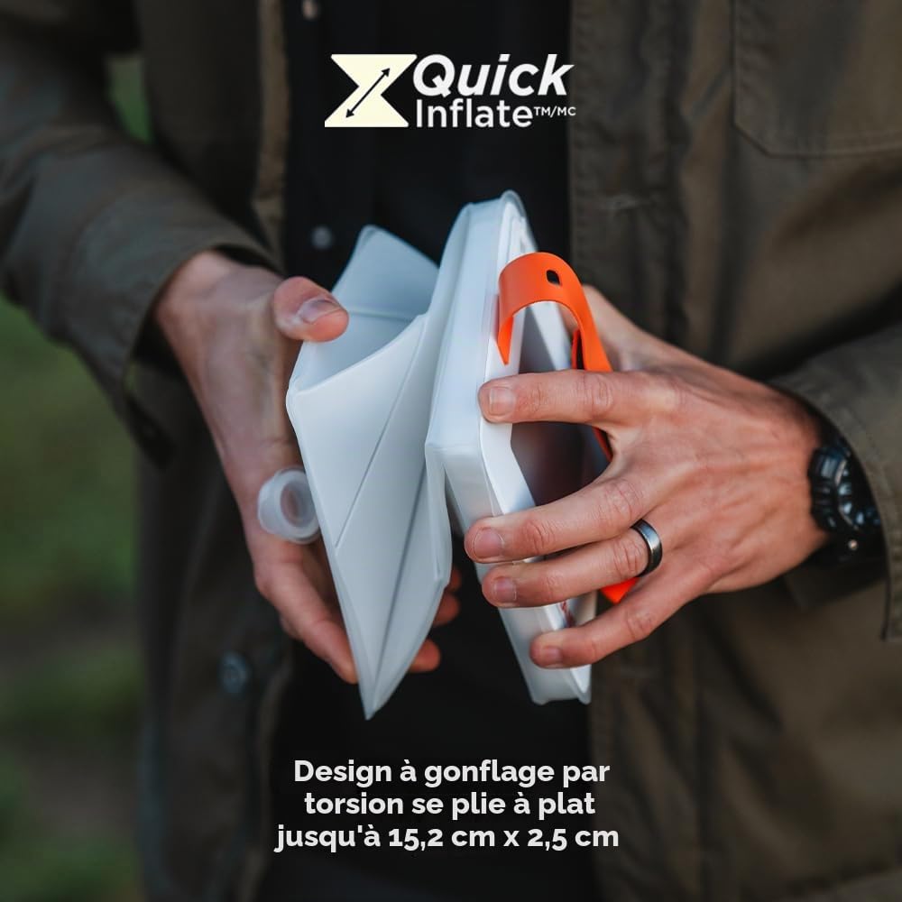Luminaid Max Qi Lanter Chargeur solaire pour téléphone portable 200 lumens | 200 lumens, design à visser pour gonfler, étanche, camping, randonnée et voyage, lumière d'urgence pour pannes de courant