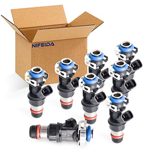 image for nifeida 8Pcs Fuel Injectors Compatible with 2001-2007 Avalanche Silver