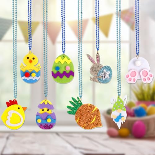 Collier de Pâques NBYGSC chaine perle plaqué lapin oeuf accessoire photo de fête 50cm