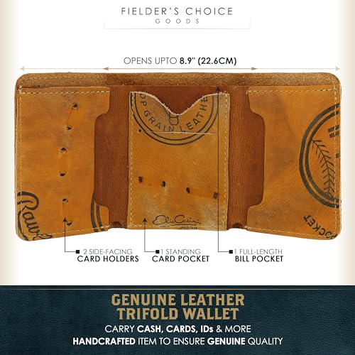 Leather Trifold Wallet - Handcrafted from Vintage Baseball Gloves by FC Goods3