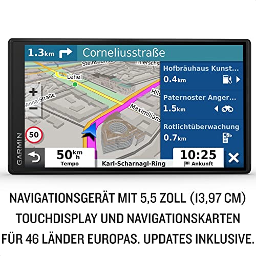 Garmin DriveSmart 55 - Navigationsgerät mit hellenm 5,5 Zoll (13,97cm) Touchdisplay, Europakarten… – Ansicht 2