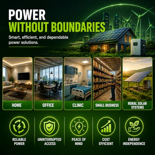 Image of Lento Solar Hybrid Inverter (PCU) with MPPT | Pure Sine Wave Solar UPS | Supports Lithium, Tubular, SMF & Gel Batteries | Silent Operation | Industrial Grade (5KVA & 48V)