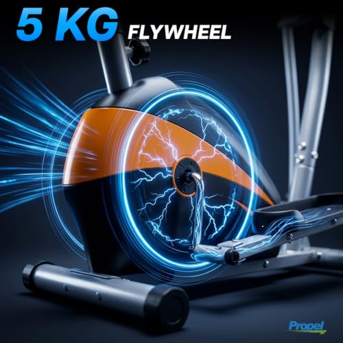 Image of Propel HDA 64i 2-in-1 Elliptical Cross Trainer & Seated Upright Bike for Home | 8-Level Magnetic Resistance | Silent Flywheel | Adjustable Seat & Handle | Pulse Monitor | 100 kg Capacity
