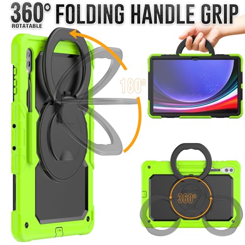 Coque antichoc Samsung Tab S9 Ultra évite cassure écran avec sangle verte