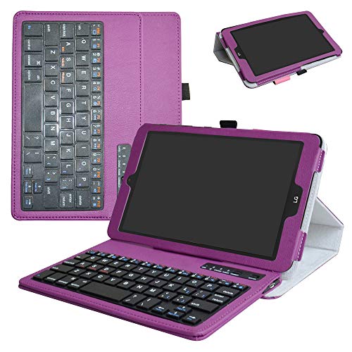 T-Mobile for G Pad X2 8.0 Plus Case,Mama Mouth Slim Stand PU Leather Cover with Romovable Wireless Keyboard for LG G Pad X2 8.0 Plus V530 /Sprint G Pad F2 8.0 LK460 Tablet,Purple