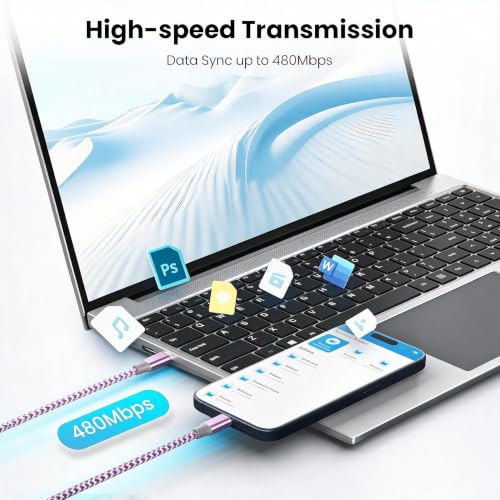 Image of KYEHD USB C Cable,3 Pack 10FT 60W Fast Charging USB C to USB C Cable, Durable Type C Charger Cable for iPhone 17 /16 /15 /iPad MacBook CarPlay and More
