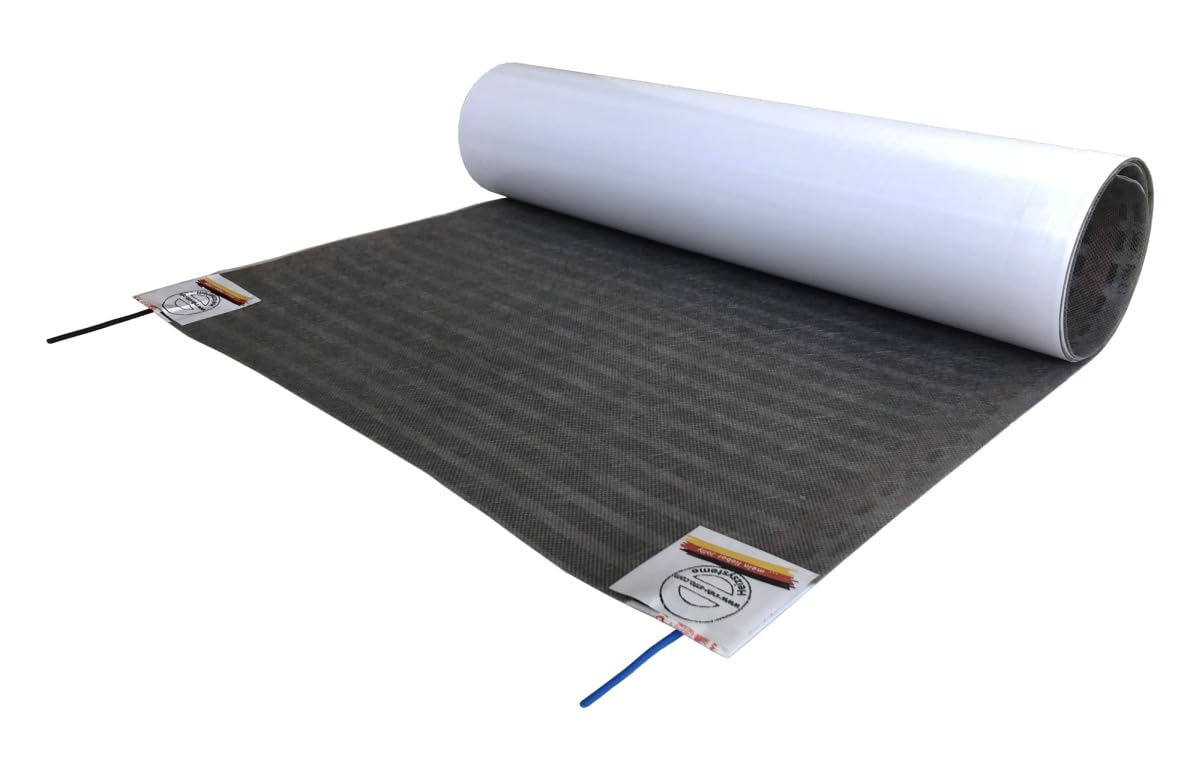 Elektryczne ogrzewanie podłogowe HoWaTech Lux folia do renowacji, laminatu, parkietu, winylu, kompletny zestaw, folia grzewcza 80 W/m², w zestawie termostat, WiFi Touch czarny, długość folii i