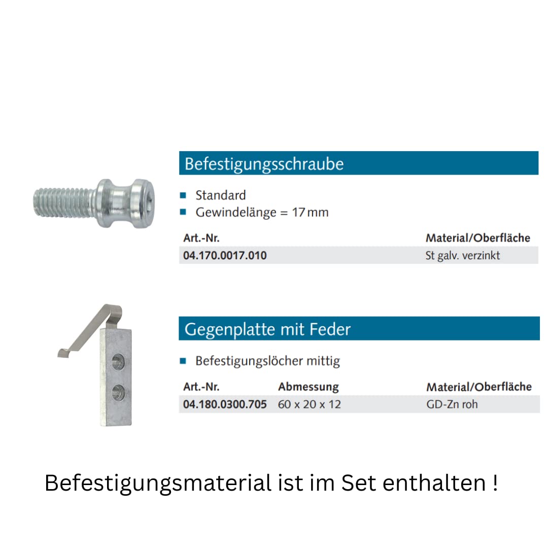 WSS 2D Alu-Türband 2-tlg. Drehpunkt 36/Achse 92 – Art. 04.150.3692.154 | höhen- & seitenverstellbar, Exzenterbuchse ±1,5 mm, E6/C-34 Dunkelbronze