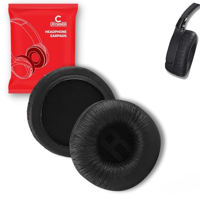 Crysendo Headphone Cushion for JBL C300SI, T250SI, T450, T460BT, T600 Headphone | Replacement Headphone Ear Pads Protein Leather & Memory Foam (Black)