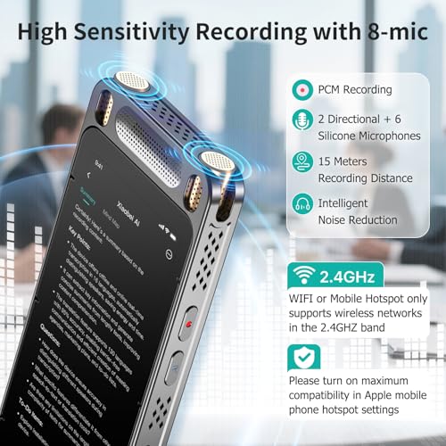 Voice to Text Meeting Recorder - in-hand size