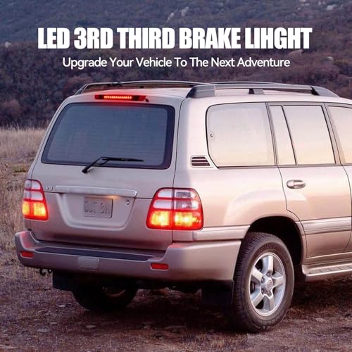 Image of Third 3rd Brake Light LED for 1998-2007 Toyota Land Cruiser, High Mount Rear Brake Lights Assembly for 98-07 Toyota Land Cruiser without Spoiler, Waterproof Center Cab Lamp Stop Light (Red)
