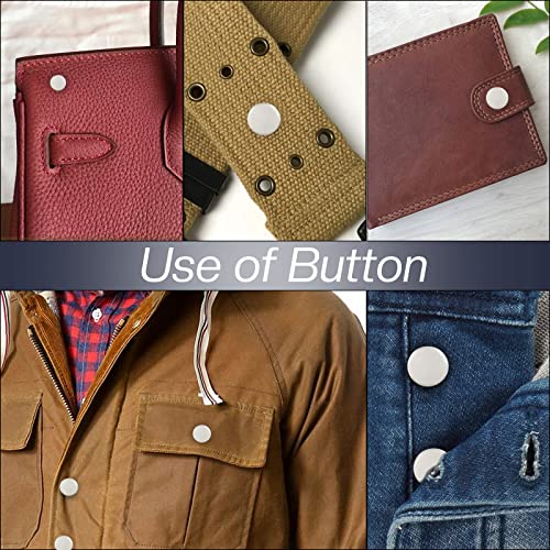 Biaungdo 200 Pieces 15Mm Snap Fasteners Kit, Heavy Duty Snap Fastener Metal Leather Snap Button Press Stud Cap For Leather Marine Boat Canvas Leather Rivet, Silver(4 Components, 50 Pieces For Each) #TOP4