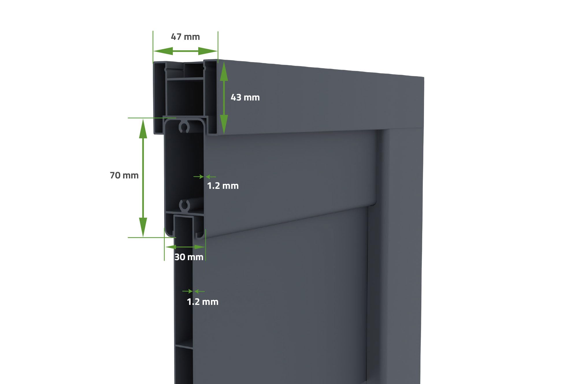 Casanoov Puerta corredera exterior​ 3,5m VOGEL Alt.160cm aluminio gris