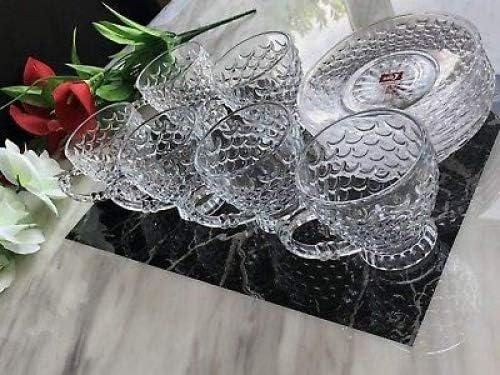 12pcs Glass Turkish Arabic Tea Coffee Serving Set Cups Saucers 140ML