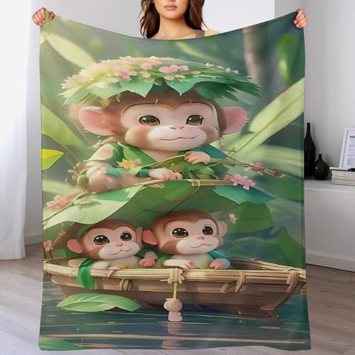 Plaid couverture de singe mignon, cadeau idéal pour bébé