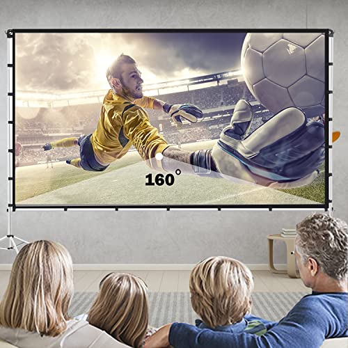120 Inch Projector Screen With Stand,Foldable Portable Projection Screen 16:9 4K Hd Only Front Projections For Home Theater Backyard Cinema Office Meeting #TOP5