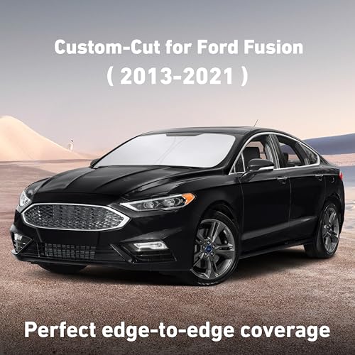 Image of EcoNour Windshield Sunshade Compatible for Ford Fusion 2013-2019 2020 2021, Sun Visor for Front Windshield & Window Sun Shade Cover, UV Heat Blocker & Protector, Car Accessories