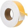 ToLanbbt White Door Window Weather Stripping Self Adhesive Foam Tape High Density Foam Sealing Strip Window Insulation Weatherproof Gasket Tape for Doors and Windows (2" W X 1/8" T X 10')