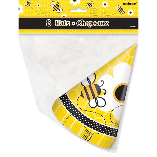 8 busy bees party hats