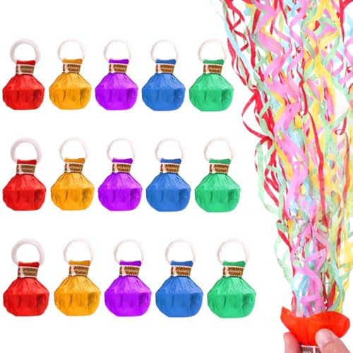 CHUANFU 15 Pièces Serpentins à Lancer à la Main, Serpentins en Papier à Lancer, Facile à Jeter, Bombe Serpentin Multicolore, pour Fête, Mariage, Remise de Diplôme, Couleur Aléatoire