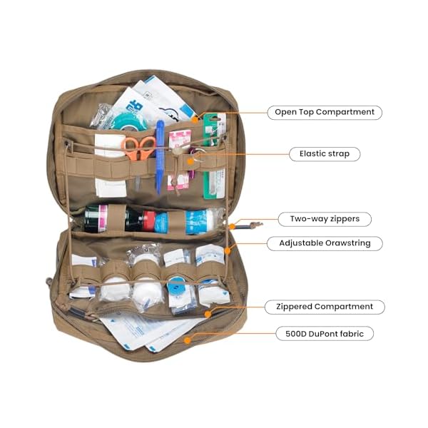 EXCELLENT ELITE SPANKER Tactical Molle Admin Pouch Utility Organizer EDC Medical Bag Utility EDC Tool Pouch with Shoulder Strap Attachment Pouches Waist Bag - Image 3