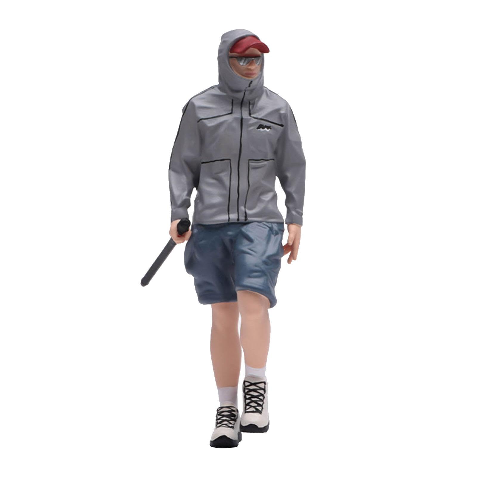 MagiDeal Figura di Escursionista in 1:18, Oggetto di Scena per Diorama, Hobby, Statuetta Maschile realistica da Collezione per Decorazione di casa delle